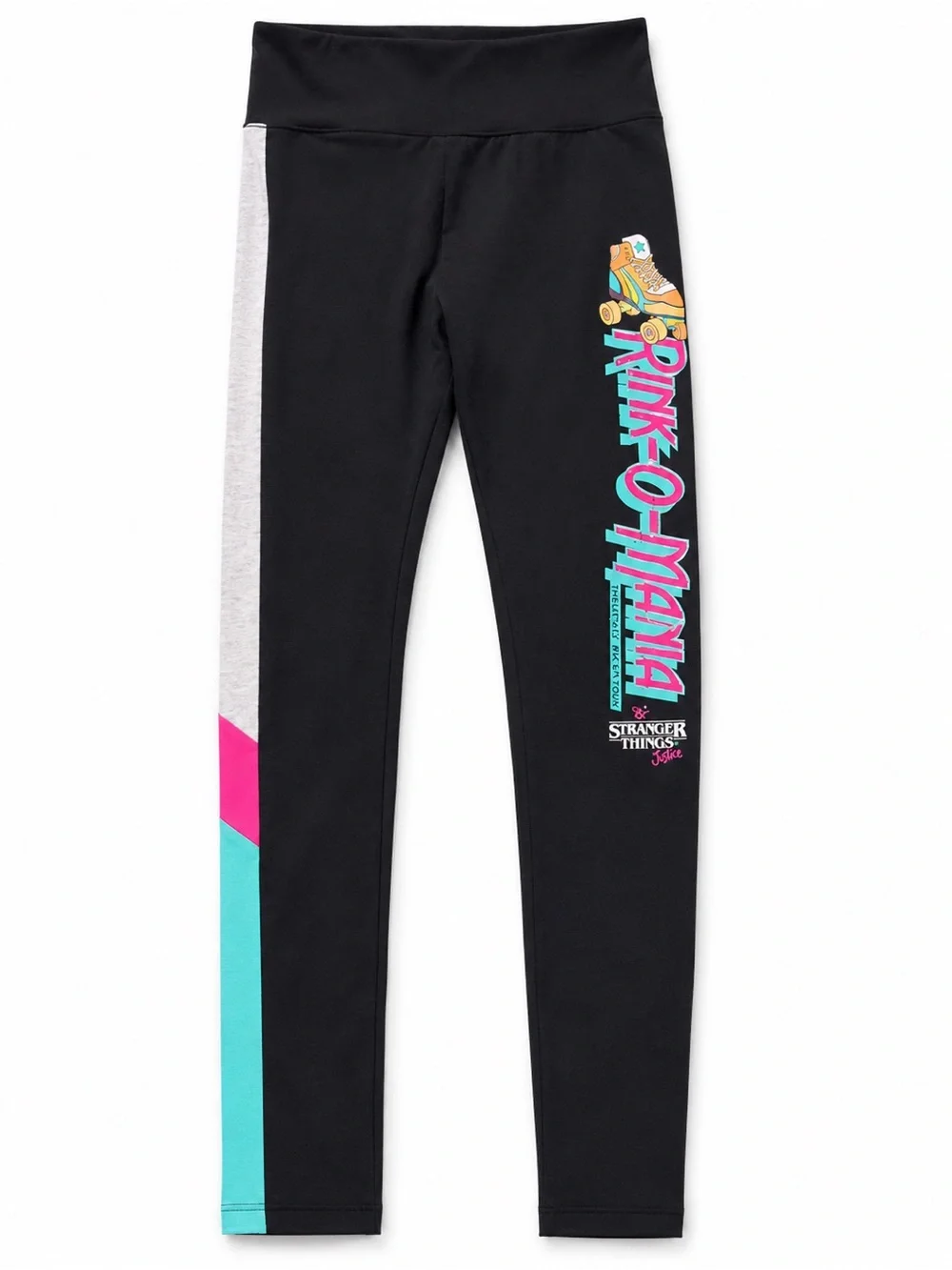 Justice x Stranger Things Rink-O-Mania Leggings Girls L 12/14 Roller Skate